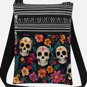 Colorful Skull Print Crossbody Bag NWT